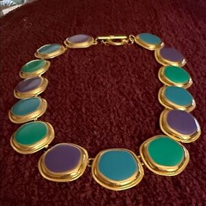 Gold and Multicolor Statement Necklace